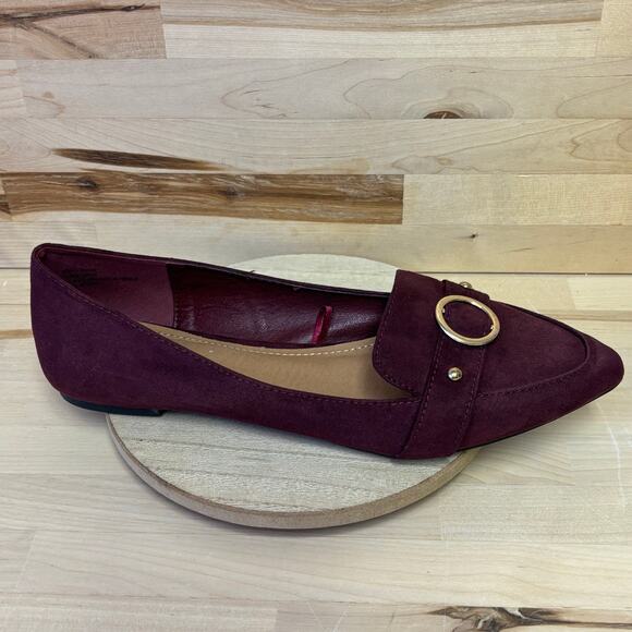 REPORT Brook Burgundy Gold Trim Flats Women’s 9 - Picture 1 of 9